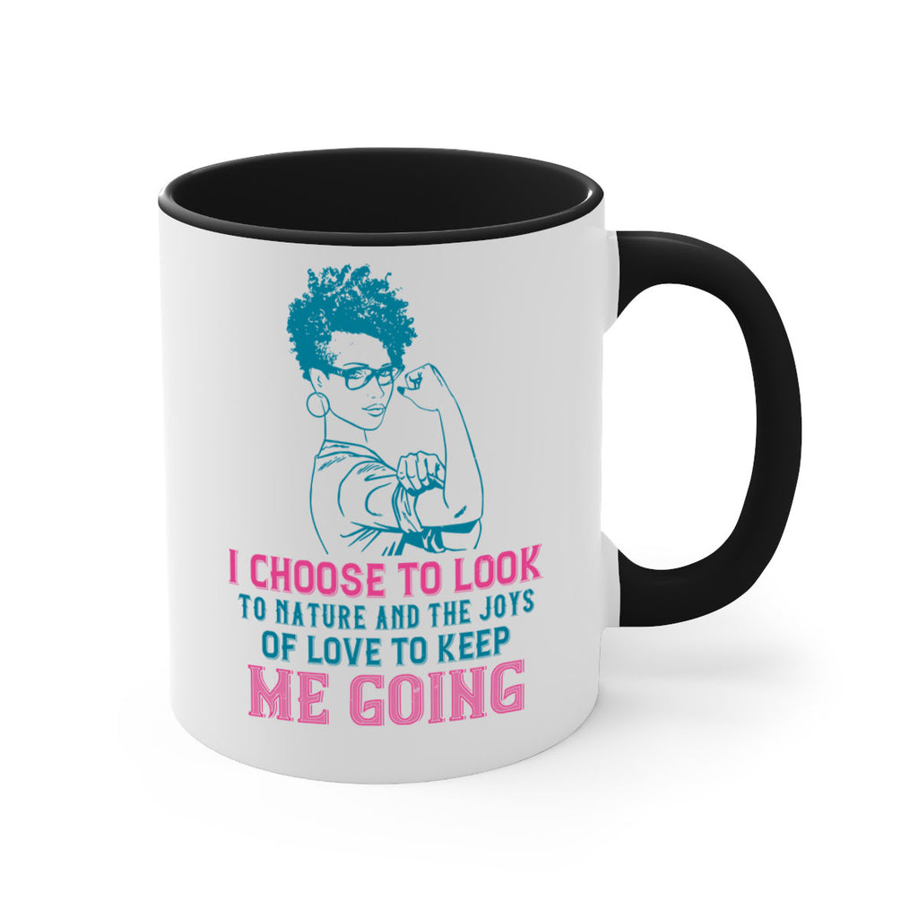 I choose to look to nature and the joys of love to keep me going Style 6#- Afro - Black-Mug / Coffee Cup