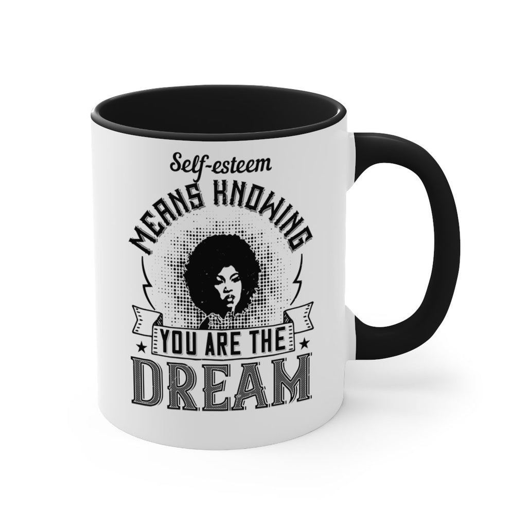 Selfesteem means knowing you are the dream Style 18#- Afro - Black-Mug / Coffee Cup