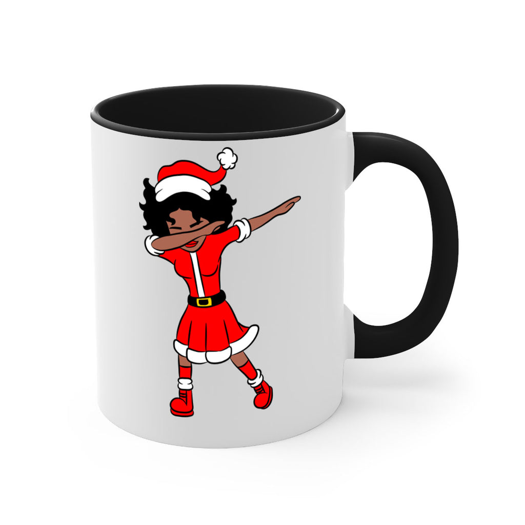 dabbing santa claus afro girl 50#- Black women - Girls-Mug / Coffee Cup