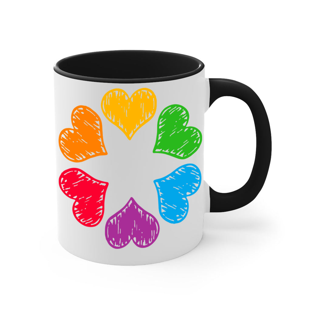 rainbow circle of hearts pride lgbt 32#- lgbt-Mug / Coffee Cup