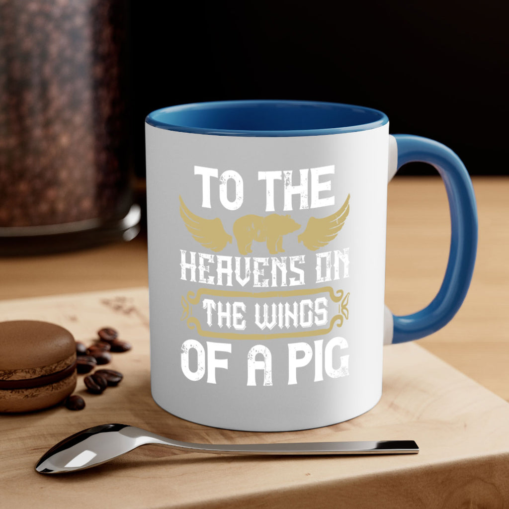 To the heavens on the wings of a pig Style 14#- pig-Mug / Coffee Cup