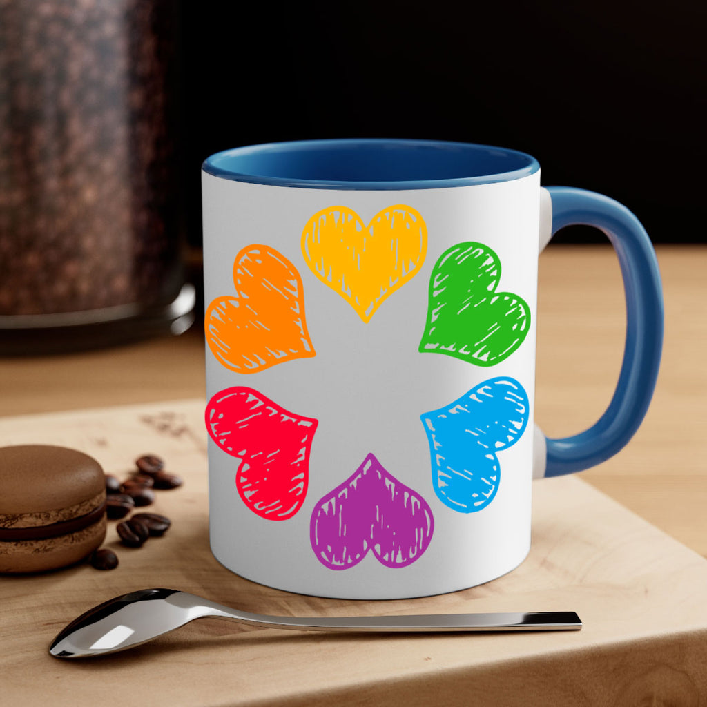rainbow circle of hearts pride lgbt 32#- lgbt-Mug / Coffee Cup