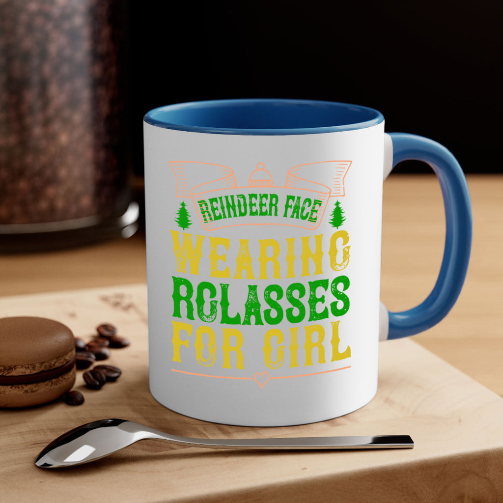 reindeer face wearing glasses for girl 368#- christmas-Mug / Coffee Cup