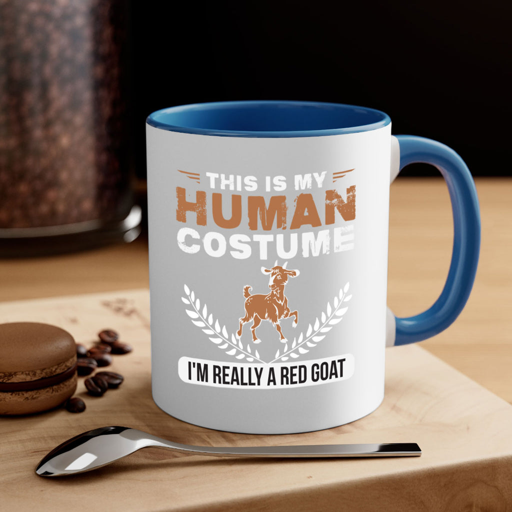 this is my human costume im really a red goat Style 1#- goat-Mug / Coffee Cup