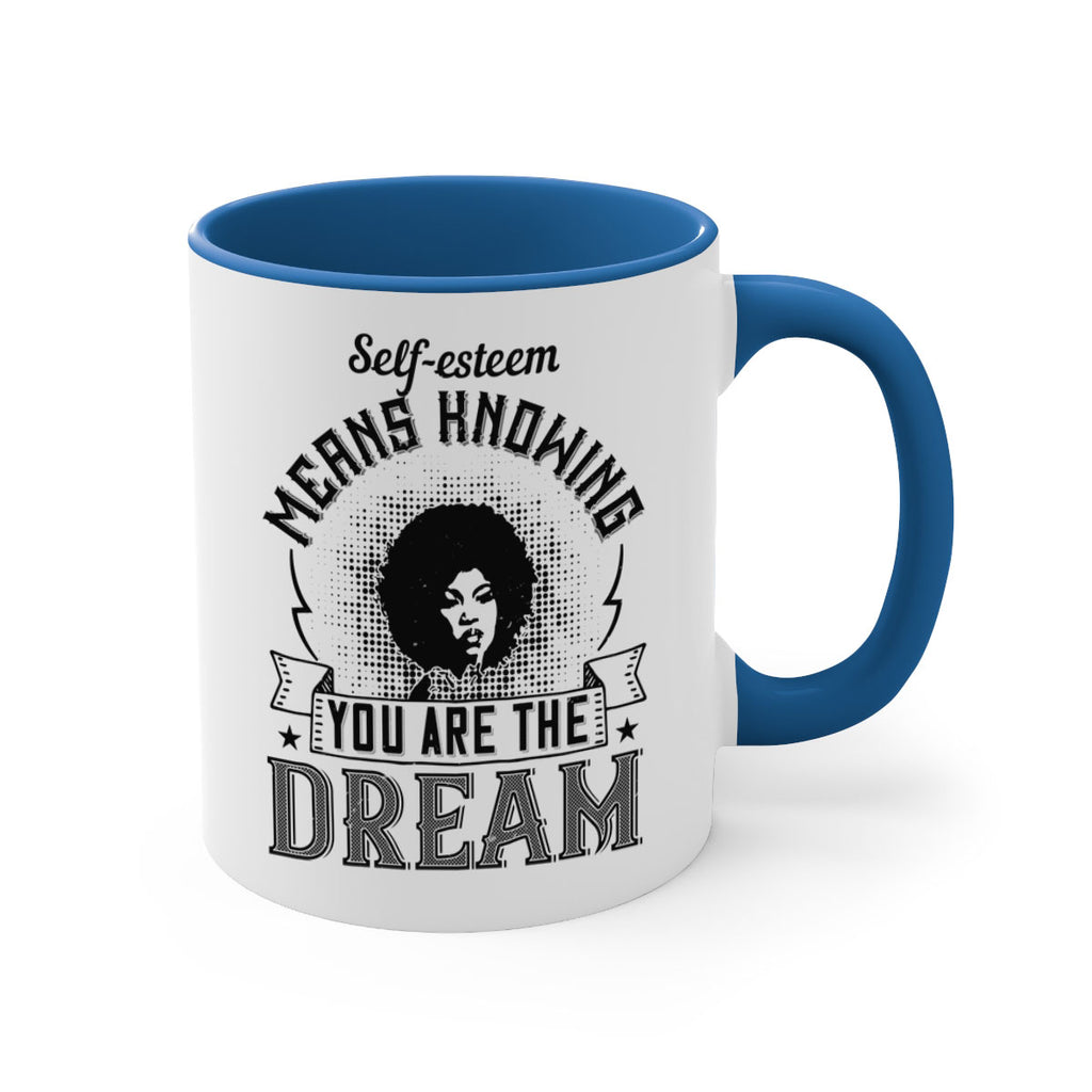 Selfesteem means knowing you are the dream Style 18#- Afro - Black-Mug / Coffee Cup
