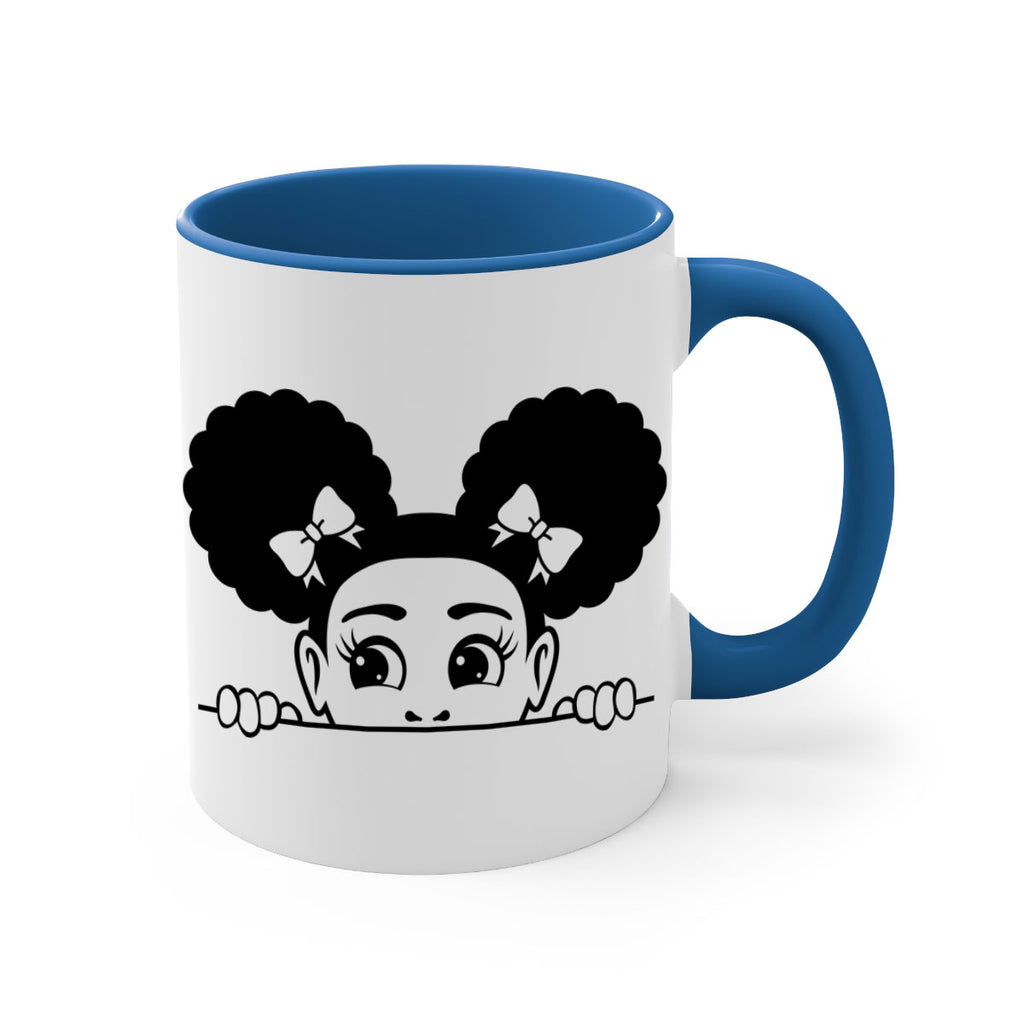 afro puffs girl peekaboo 81#- Black women - Girls-Mug / Coffee Cup