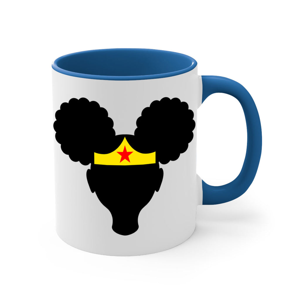afro puffs girl wonder woman 78#- Black women - Girls-Mug / Coffee Cup