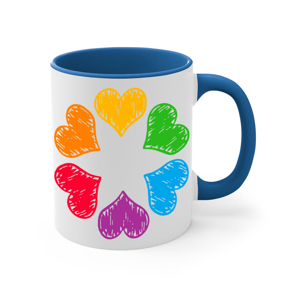 rainbow circle of hearts pride lgbt 32#- lgbt-Mug / Coffee Cup