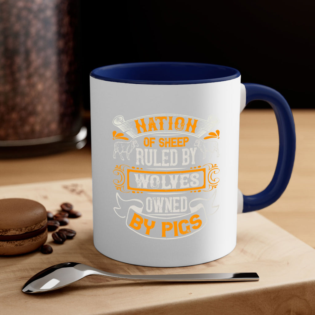 Nation of sheep ruled by wolves owned by pigs Style 39#- pig-Mug / Coffee Cup