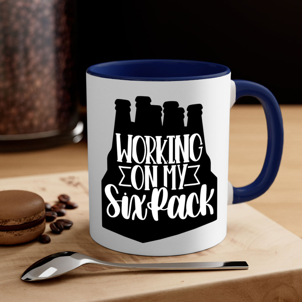 working on my six pack 13#- beer-Mug / Coffee Cup