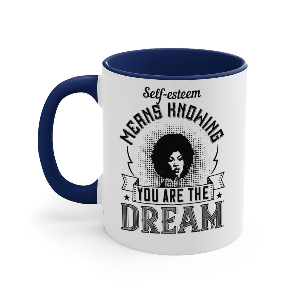Selfesteem means knowing you are the dream Style 18#- Afro - Black-Mug / Coffee Cup