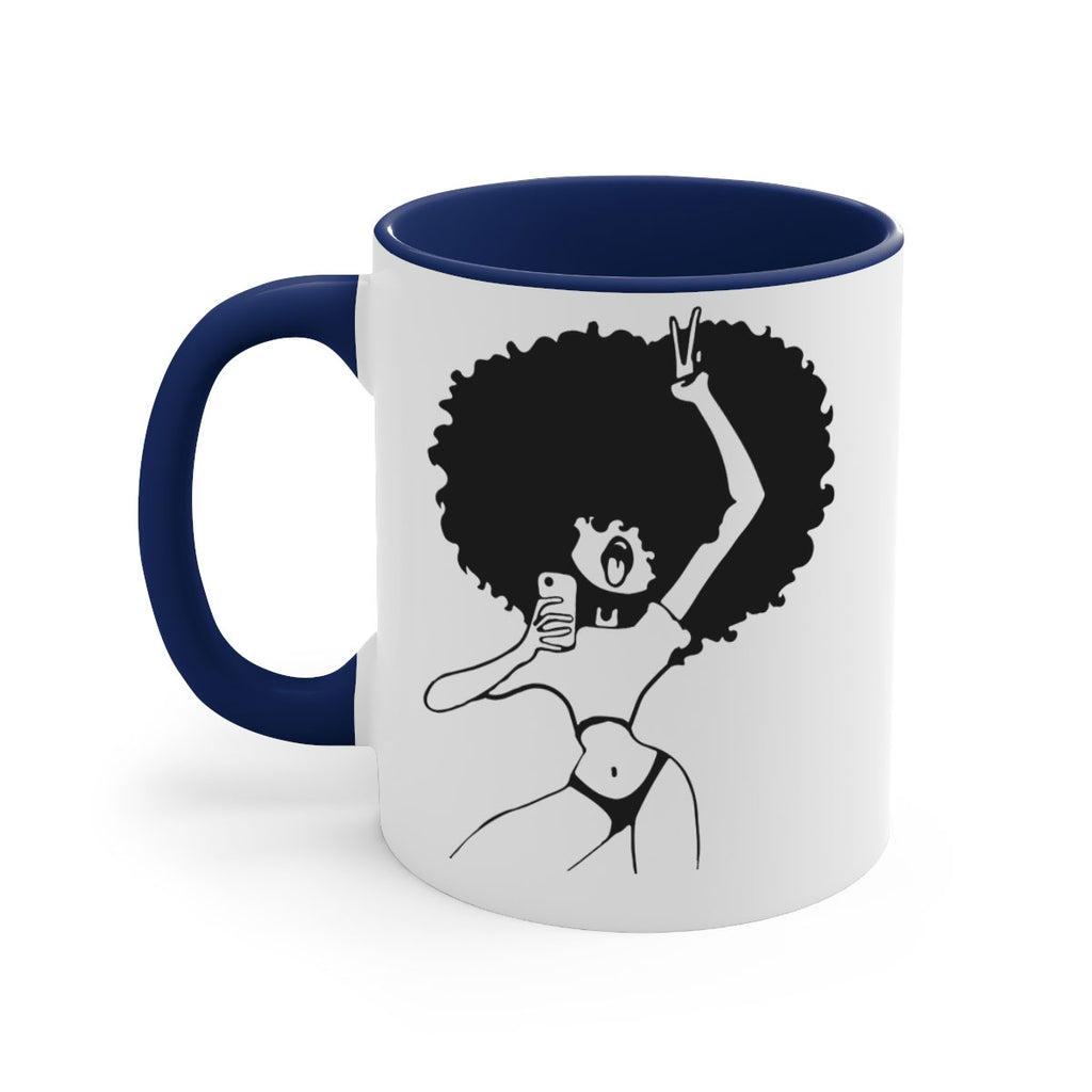 afro woman taking selfie 66#- Black women - Girls-Mug / Coffee Cup