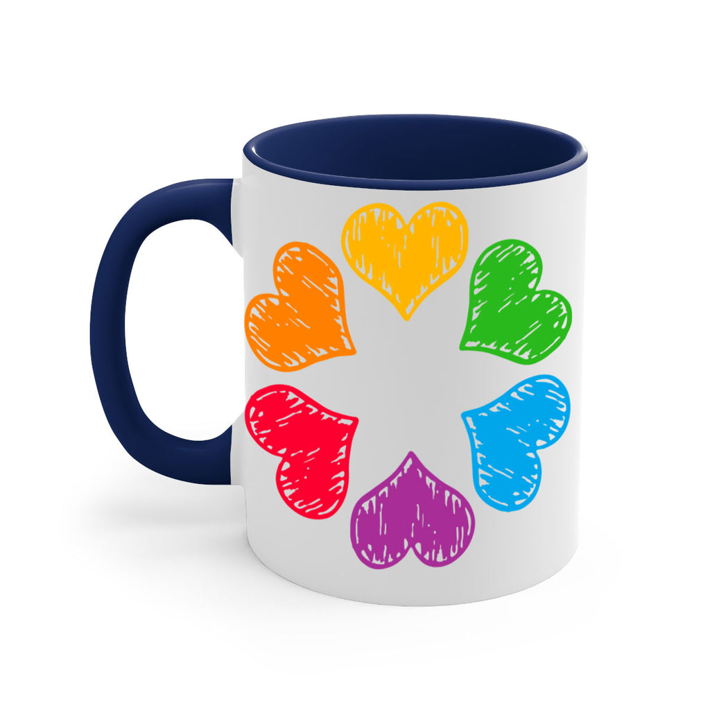 rainbow circle of hearts pride lgbt 32#- lgbt-Mug / Coffee Cup