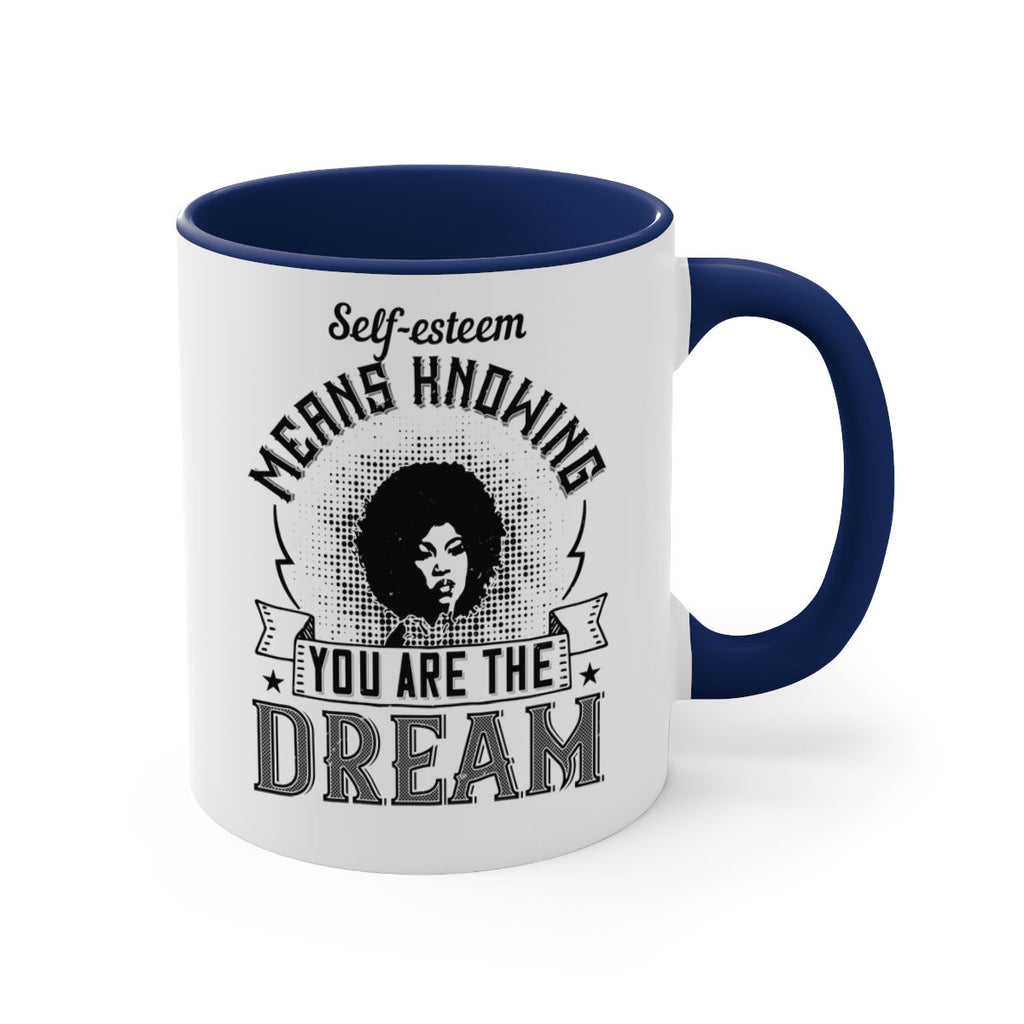 Selfesteem means knowing you are the dream Style 18#- Afro - Black-Mug / Coffee Cup