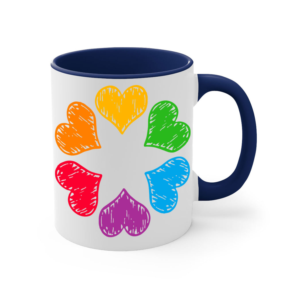 rainbow circle of hearts pride lgbt 32#- lgbt-Mug / Coffee Cup