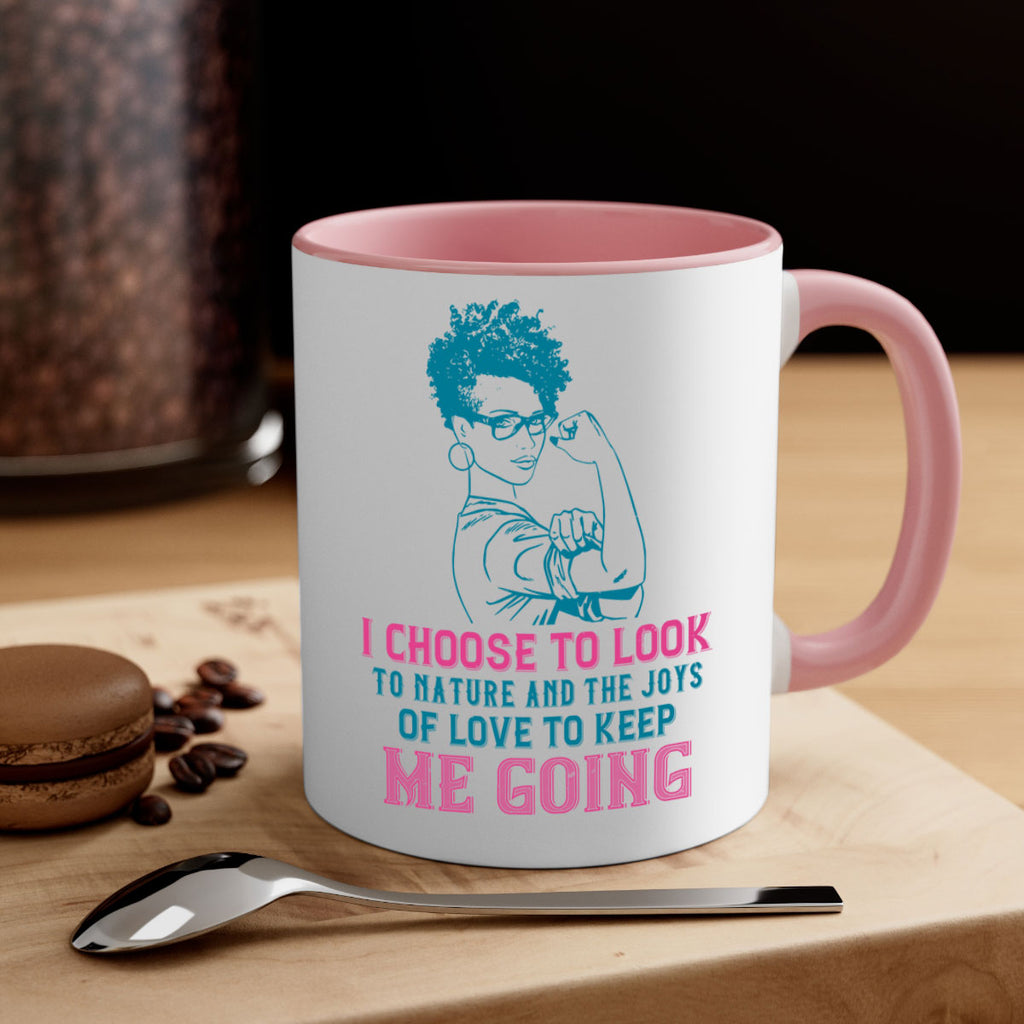 I choose to look to nature and the joys of love to keep me going Style 6#- Afro - Black-Mug / Coffee Cup