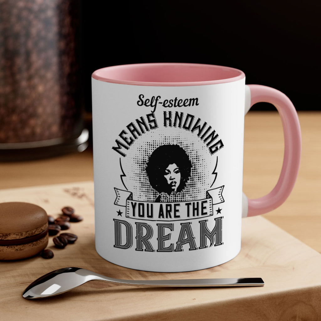 Selfesteem means knowing you are the dream Style 18#- Afro - Black-Mug / Coffee Cup