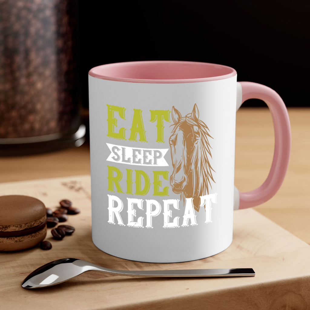 eat sleep ride repeat Style 7#- horse-Mug / Coffee Cup