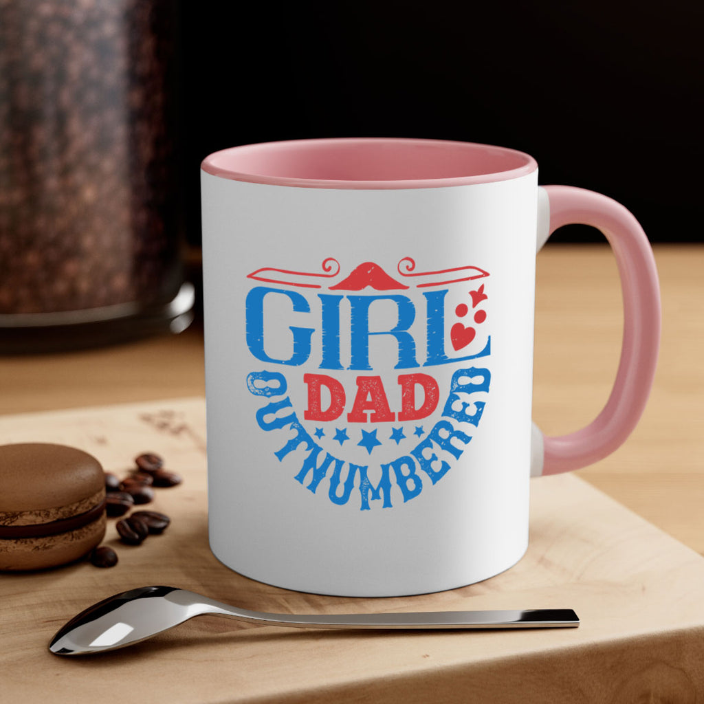 girl dad outnumbered 219#- fathers day-Mug / Coffee Cup