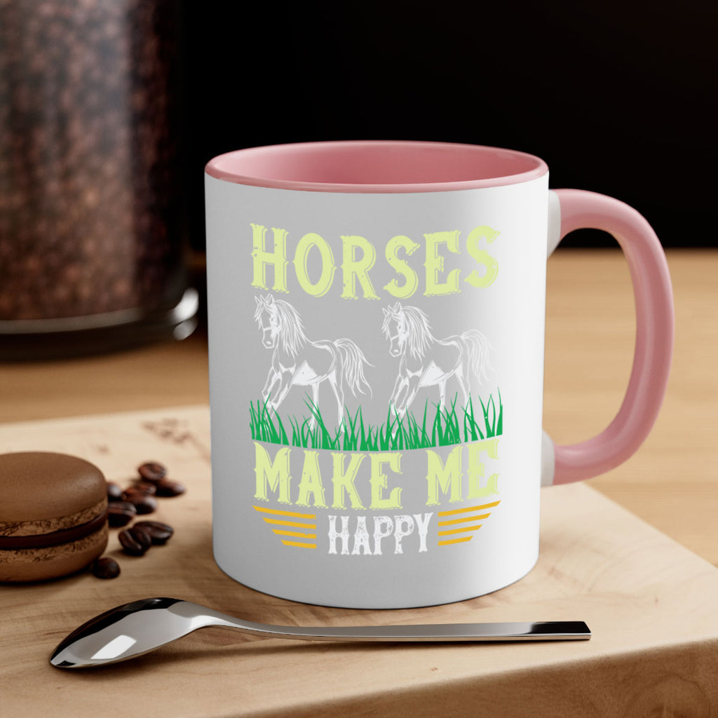 horses make me happy Style 40#- horse-Mug / Coffee Cup