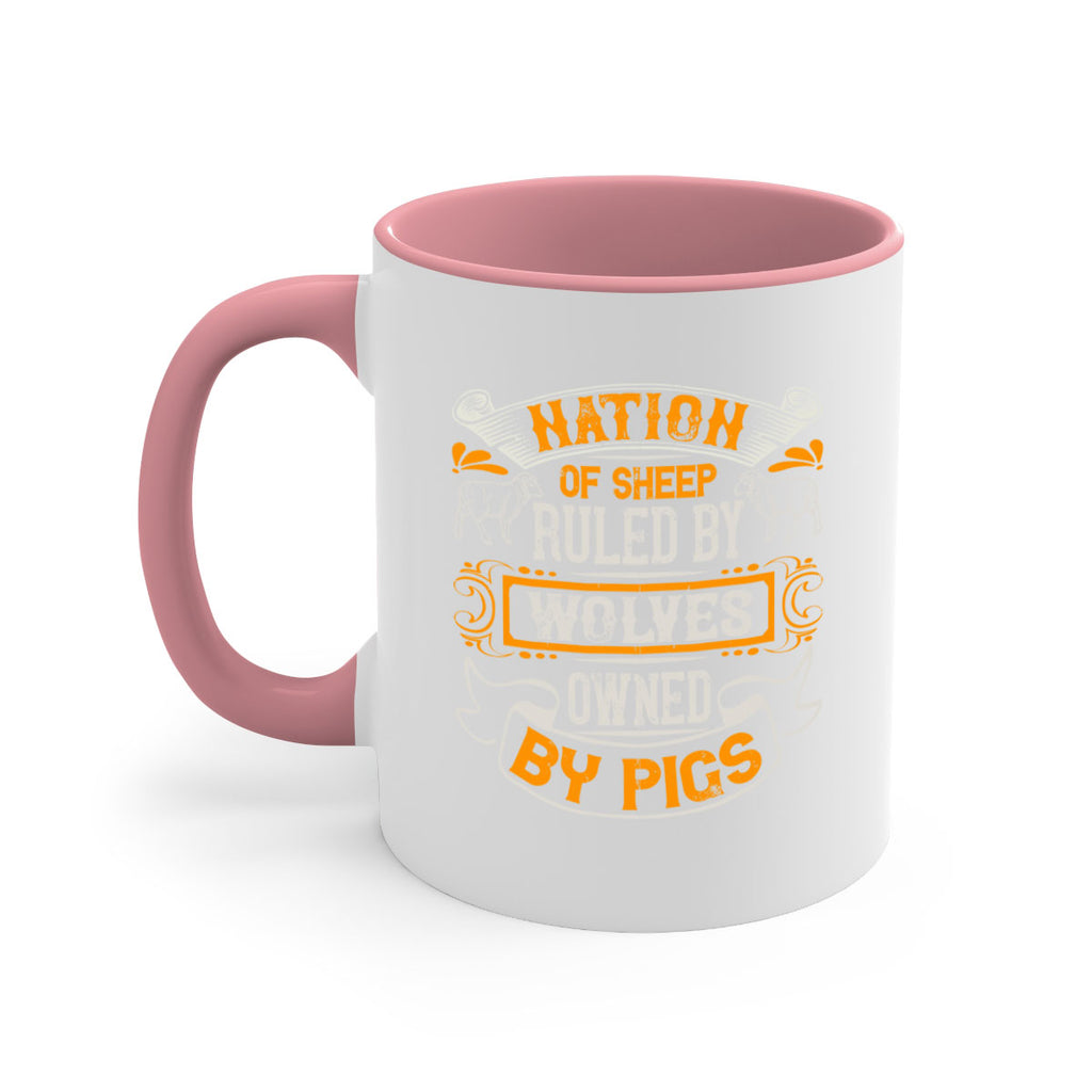 Nation of sheep ruled by wolves owned by pigs Style 39#- pig-Mug / Coffee Cup