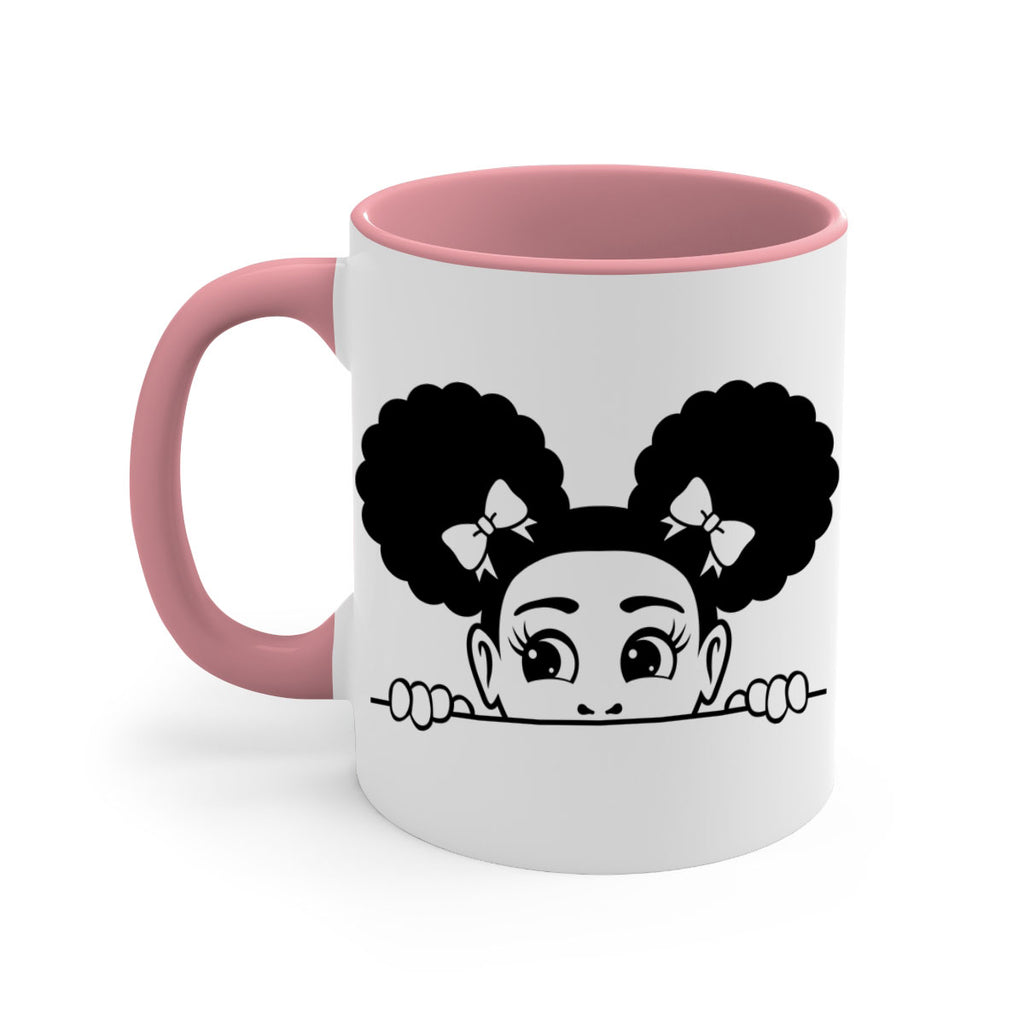 afro puffs girl peekaboo 81#- Black women - Girls-Mug / Coffee Cup