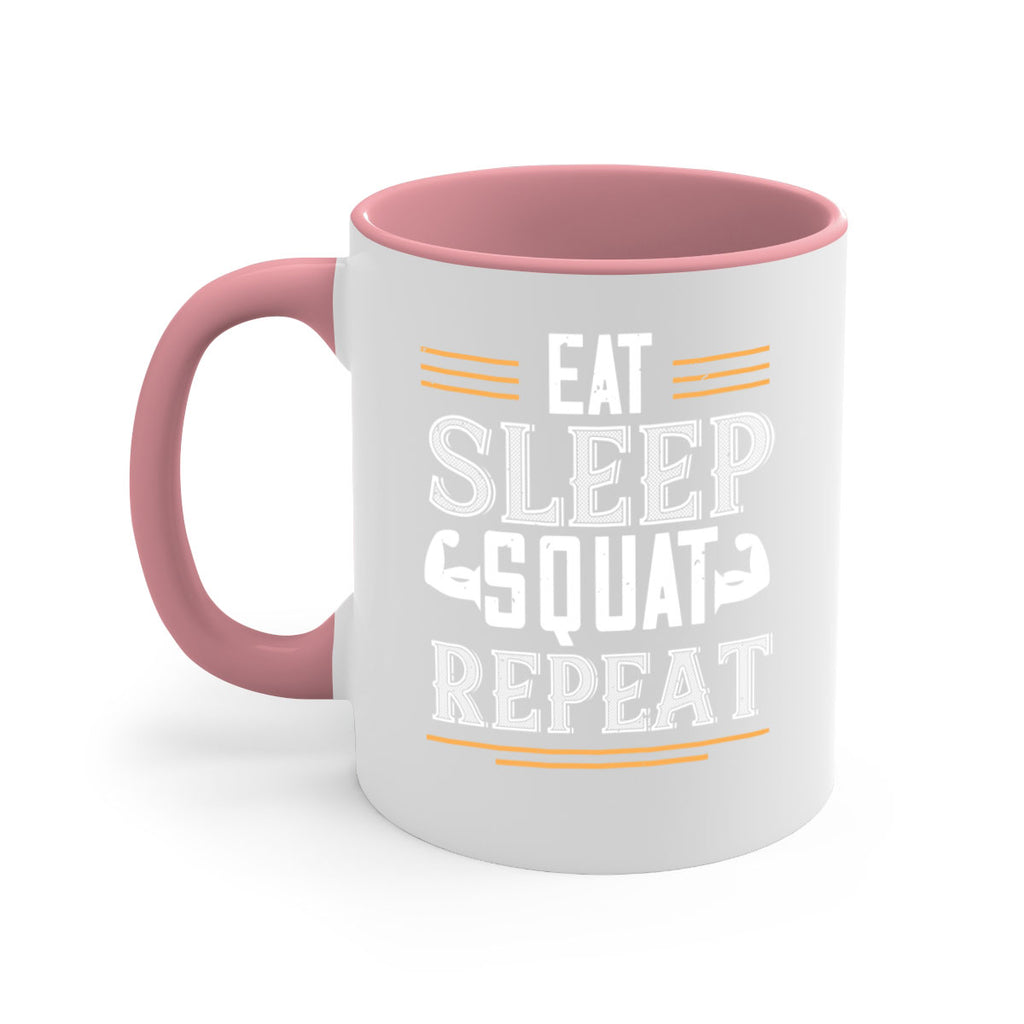 eat sleep squat repeat 58#- gym-Mug / Coffee Cup