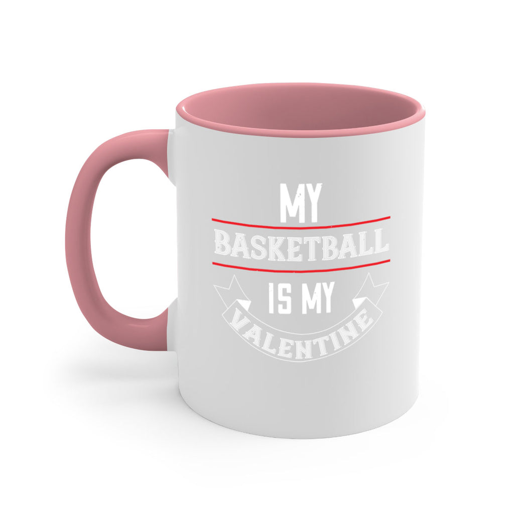 my basketball is my valentine 39#- valentines day-Mug / Coffee Cup