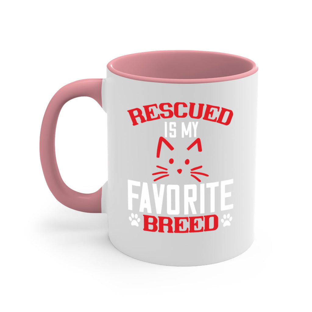 rescued is my favorite breed Style 114#- cat-Mug / Coffee Cup