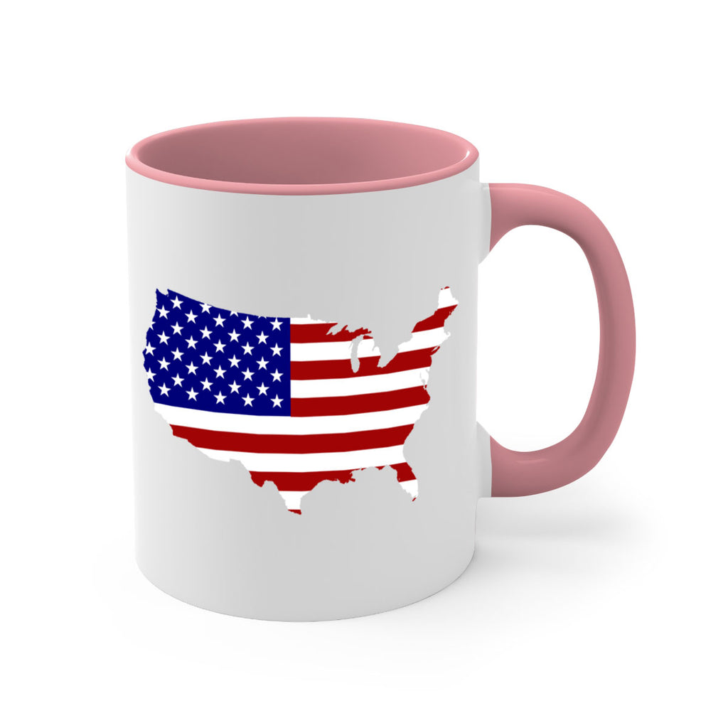 Flag With Map Style 50#- 4th Of July-Mug / Coffee Cup