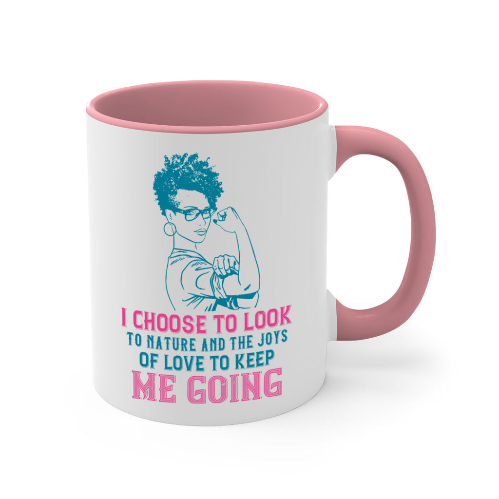 I choose to look to nature and the joys of love to keep me going Style 6#- Afro - Black-Mug / Coffee Cup