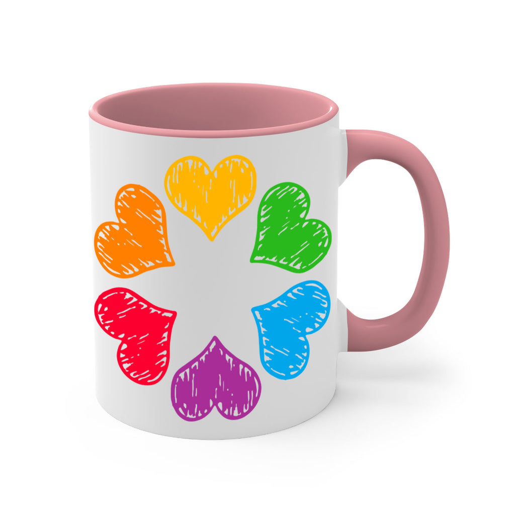 rainbow circle of hearts pride lgbt 32#- lgbt-Mug / Coffee Cup