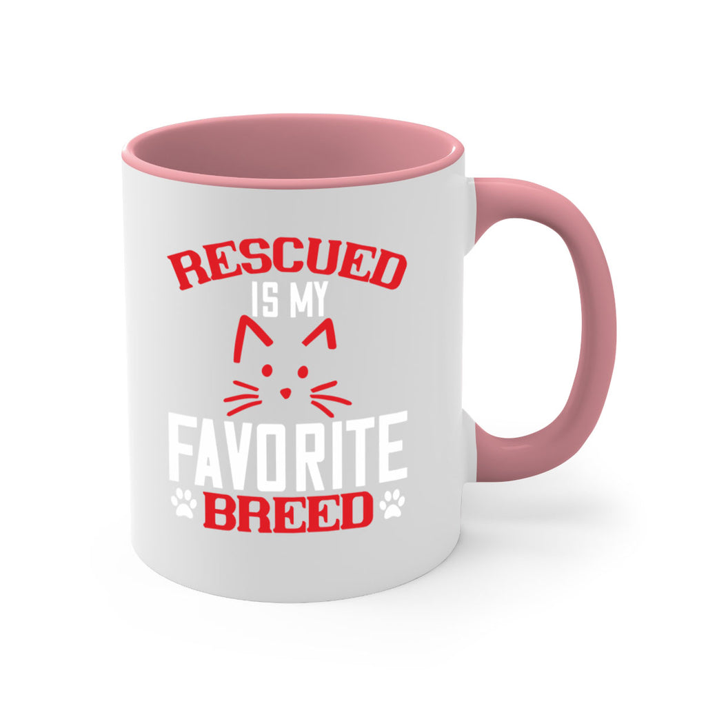 rescued is my favorite breed Style 114#- cat-Mug / Coffee Cup
