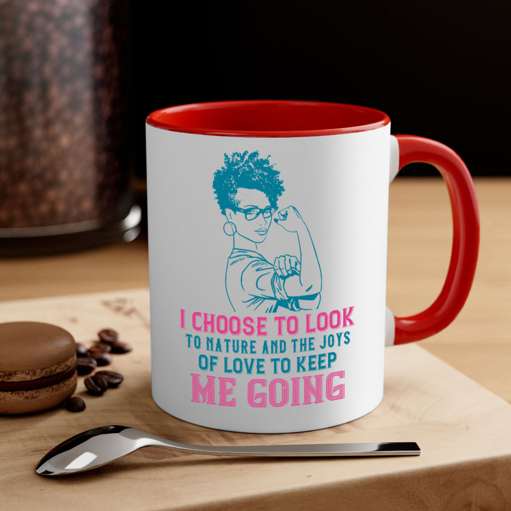 I choose to look to nature and the joys of love to keep me going Style 6#- Afro - Black-Mug / Coffee Cup