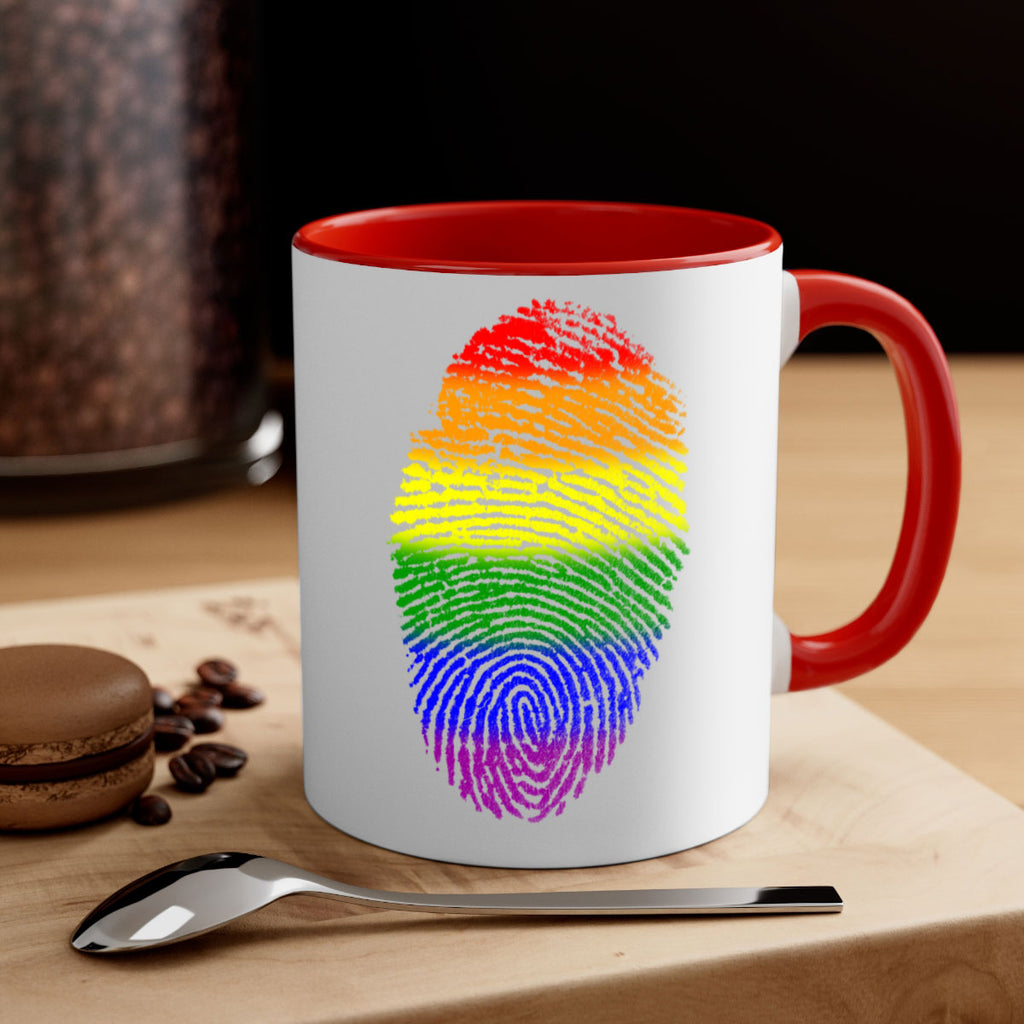 Rainbow Finger print 10#- lgbt-Mug / Coffee Cup