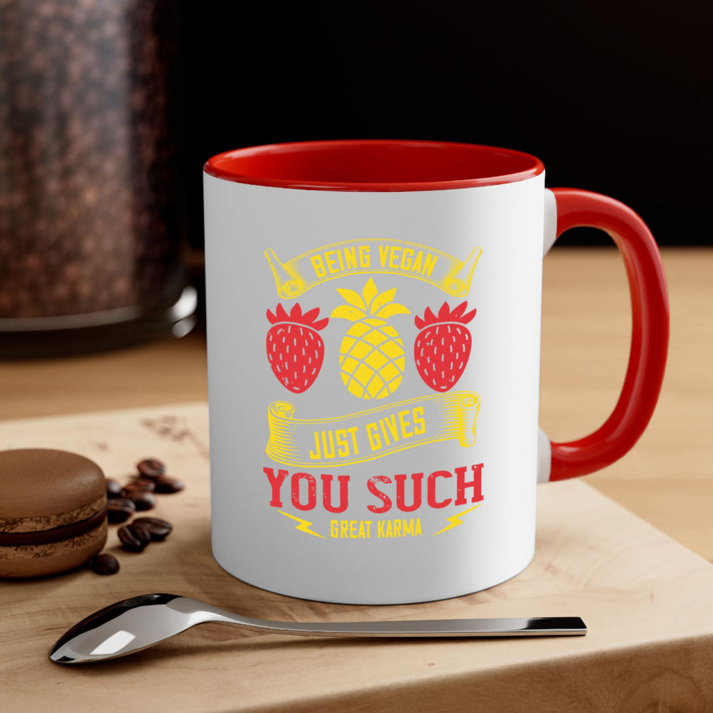 being vegan just gives you such great karma 77#- vegan-Mug / Coffee Cup