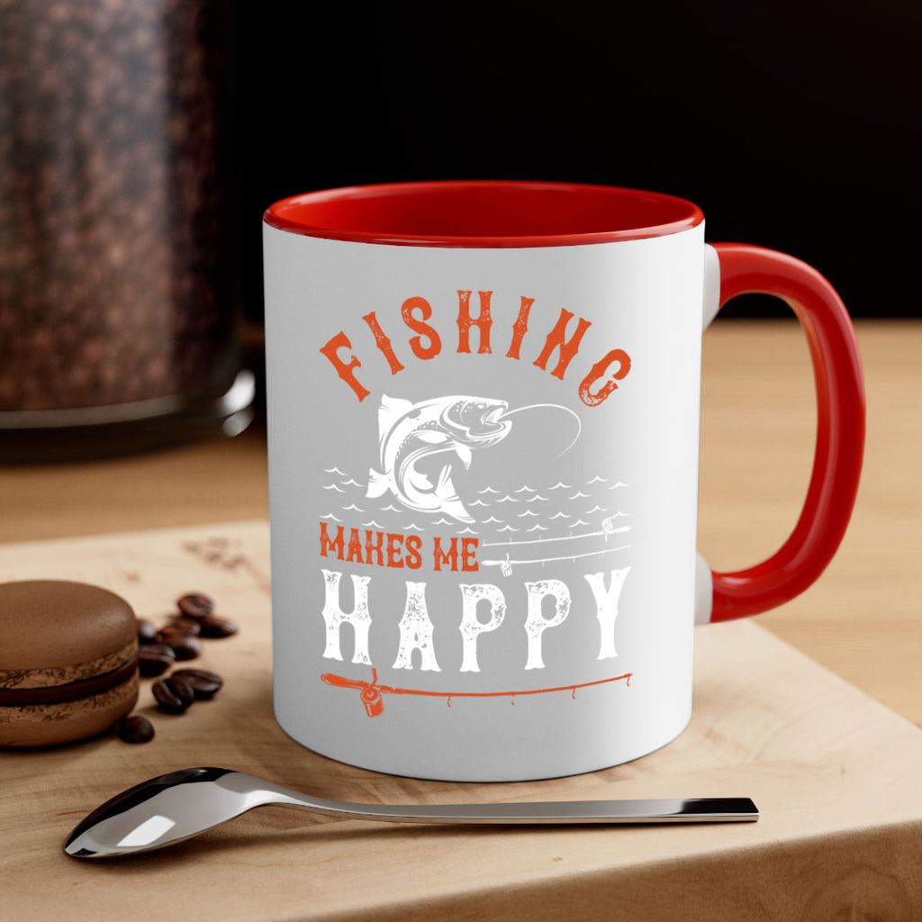 fishing makes me happy 268#- fishing-Mug / Coffee Cup