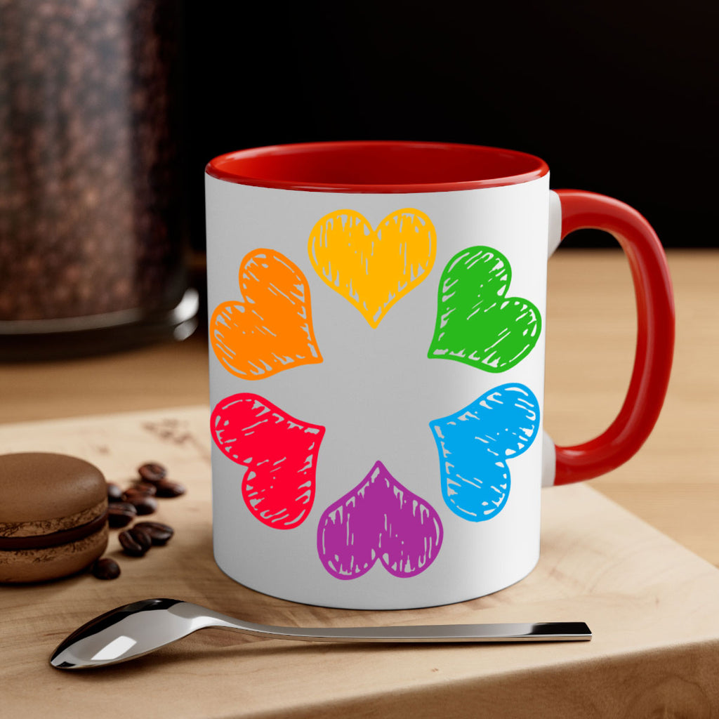 rainbow circle of hearts pride lgbt 32#- lgbt-Mug / Coffee Cup