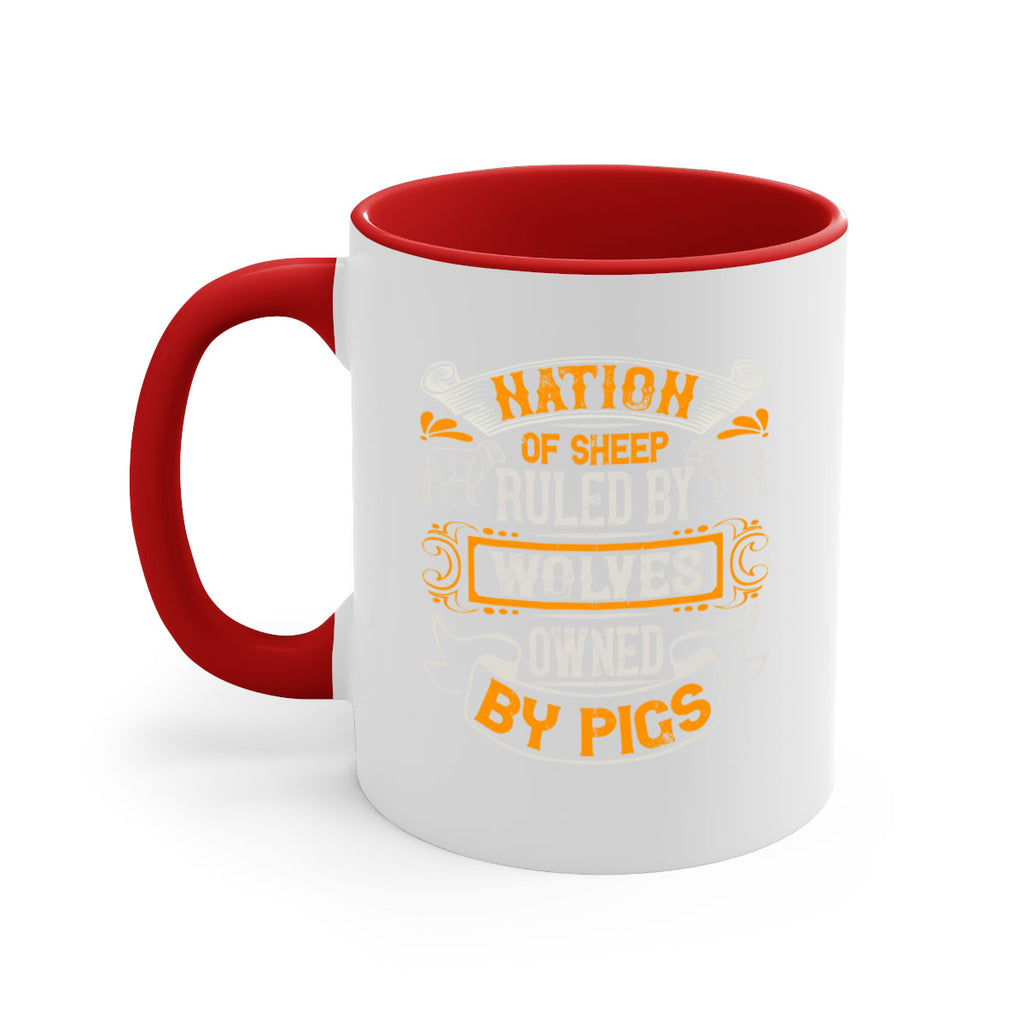 Nation of sheep ruled by wolves owned by pigs Style 39#- pig-Mug / Coffee Cup