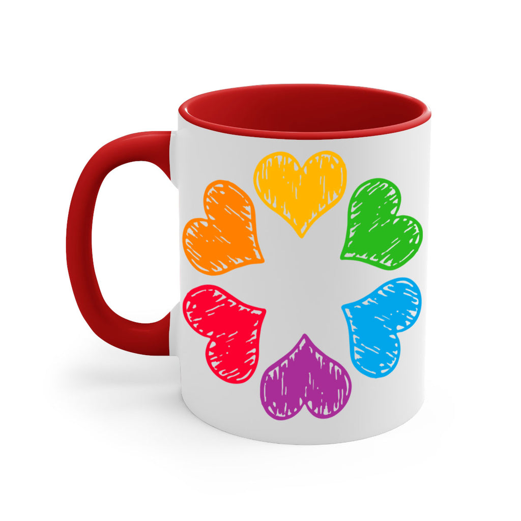 rainbow circle of hearts pride lgbt 32#- lgbt-Mug / Coffee Cup