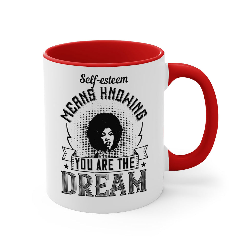 Selfesteem means knowing you are the dream Style 18#- Afro - Black-Mug / Coffee Cup