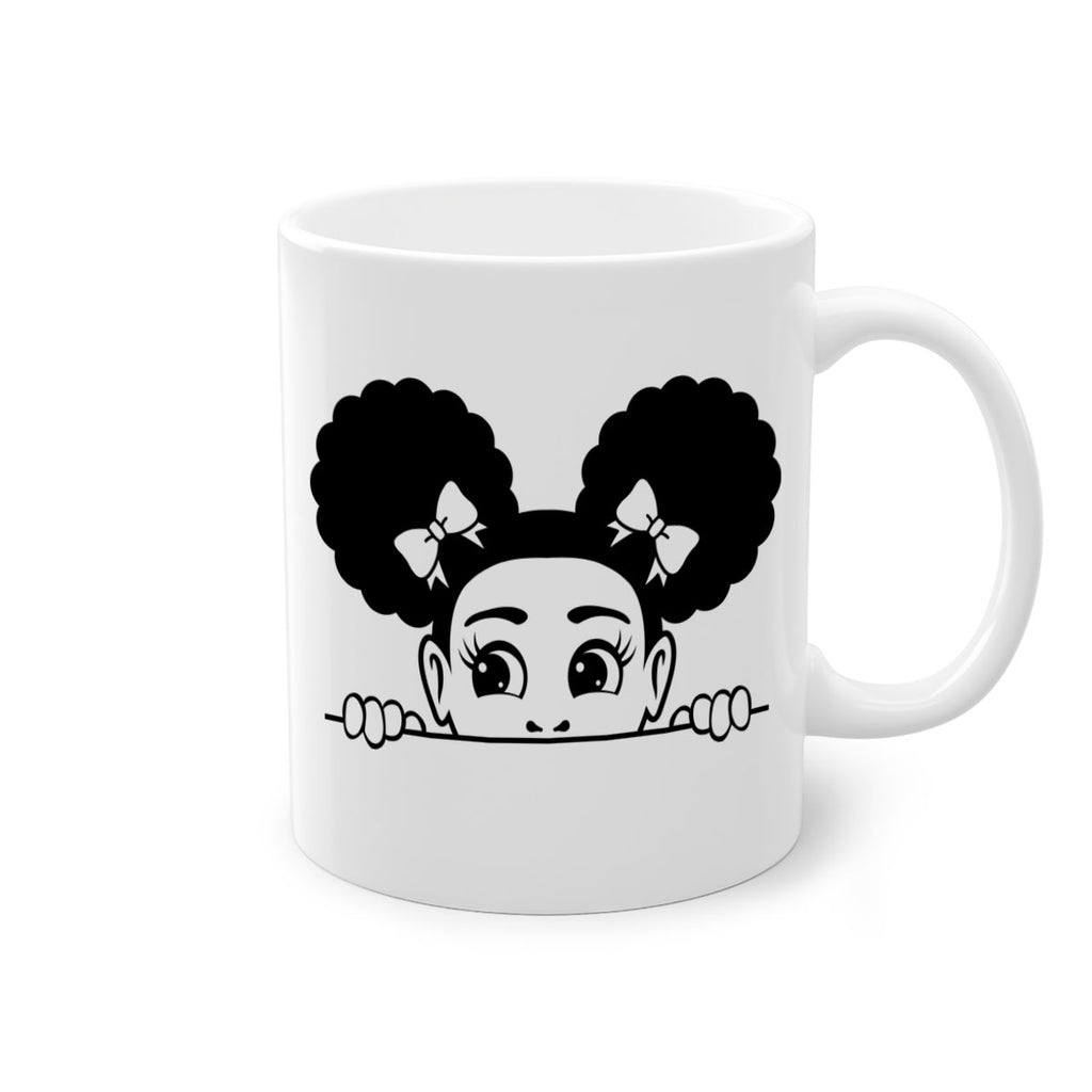 afro puffs girl peekaboo 81#- Black women - Girls-Mug / Coffee Cup