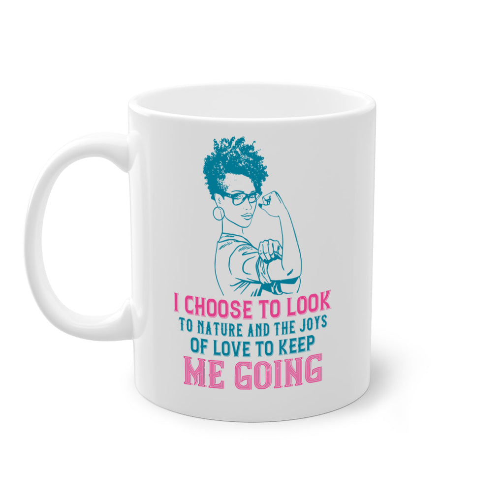 I choose to look to nature and the joys of love to keep me going Style 6#- Afro - Black-Mug / Coffee Cup