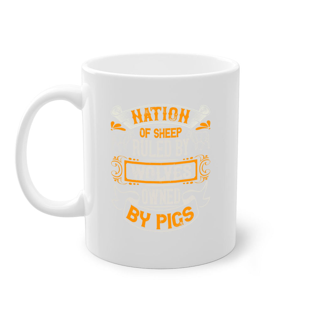 Nation of sheep ruled by wolves owned by pigs Style 39#- pig-Mug / Coffee Cup