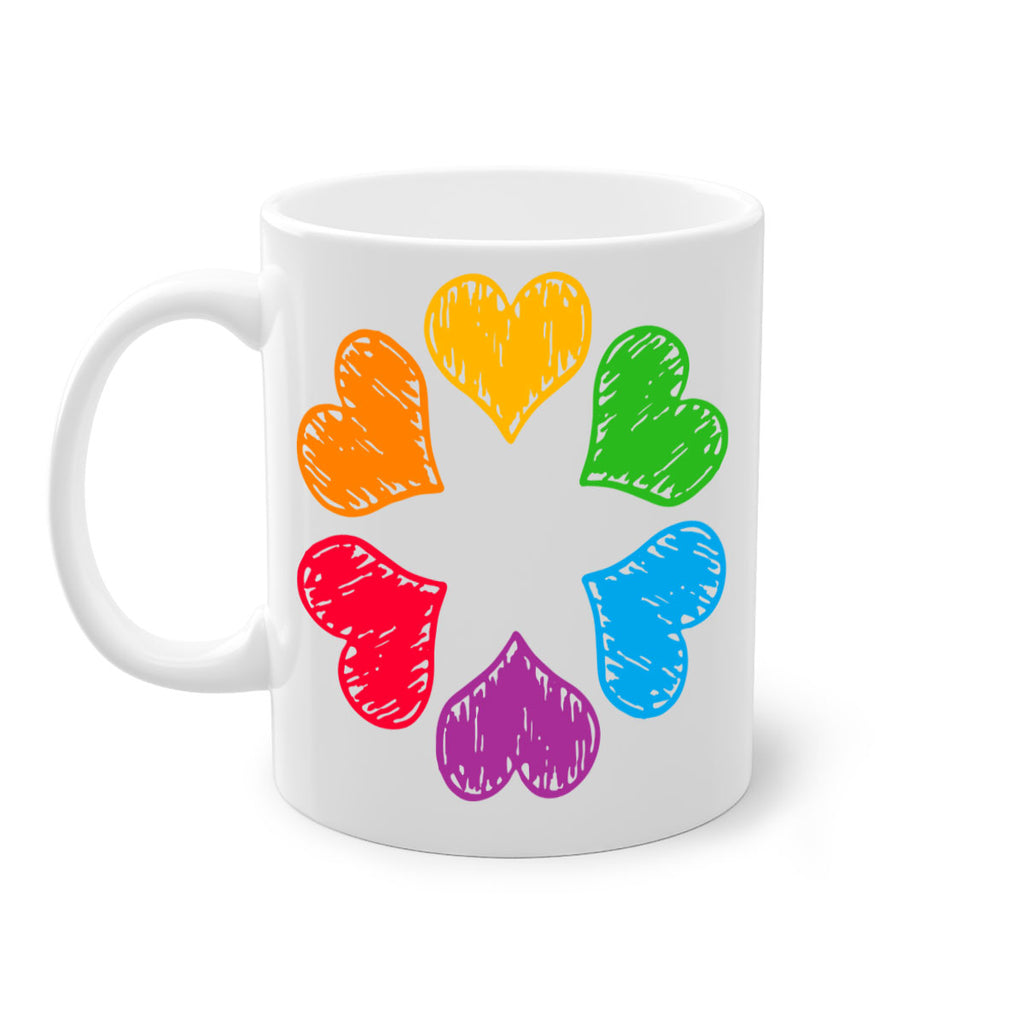 rainbow circle of hearts pride lgbt 32#- lgbt-Mug / Coffee Cup