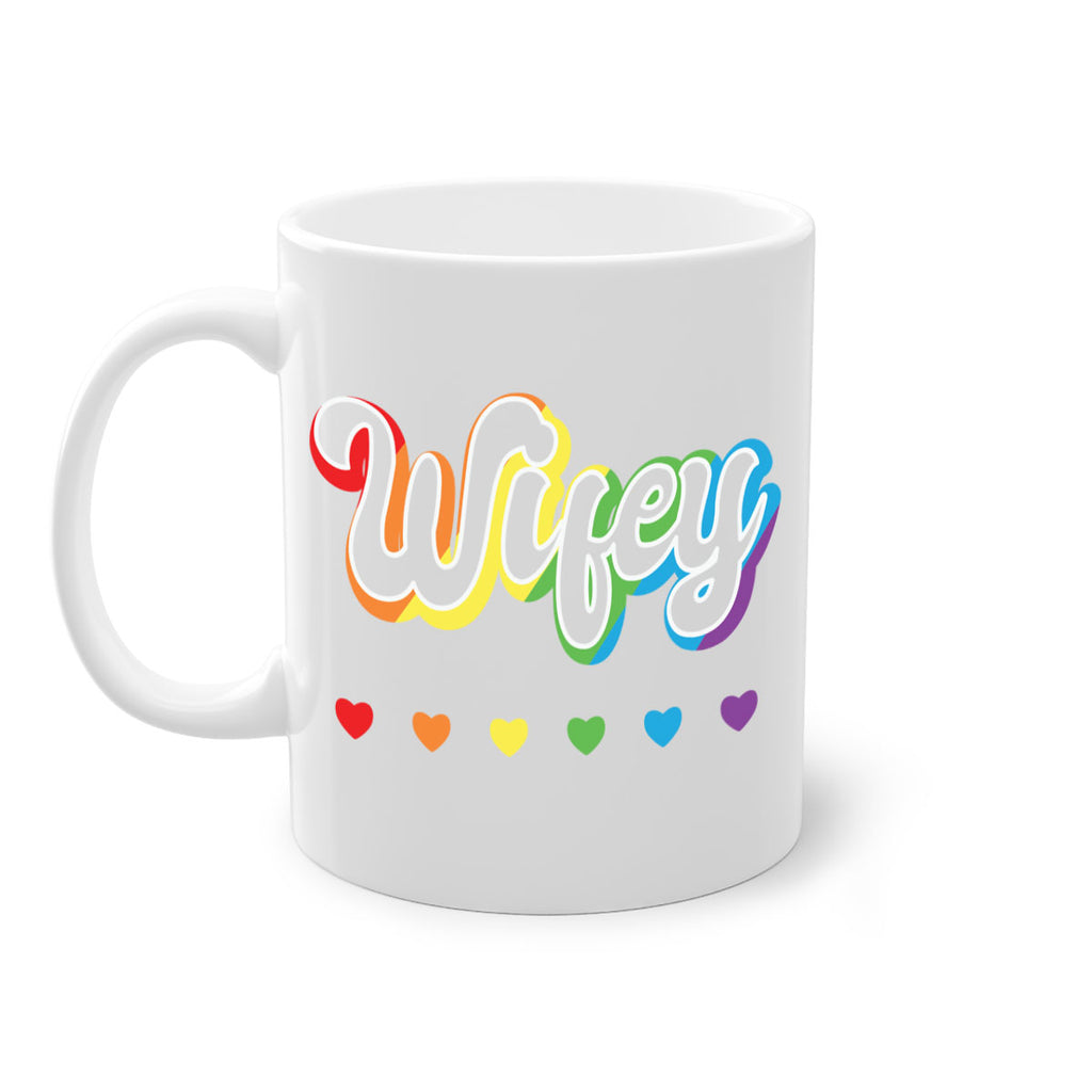 rainbow wifey lgbtq pride lgbt 25#- lgbt-Mug / Coffee Cup