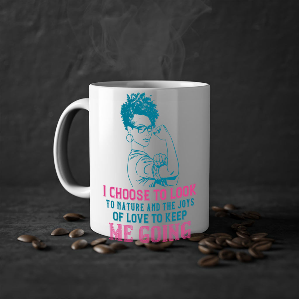 I choose to look to nature and the joys of love to keep me going Style 6#- Afro - Black-Mug / Coffee Cup