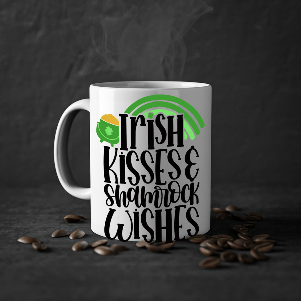 Irish Kisses Shamrock Wishes Style 80#- St Patricks Day-Mug / Coffee Cup