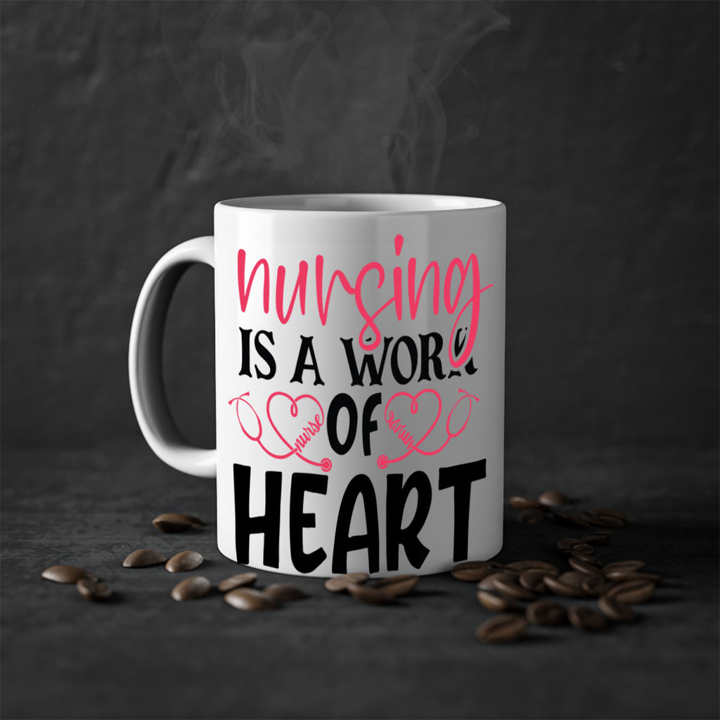 Nursing is a work of heart Style 360#- nurse-Mug / Coffee Cup