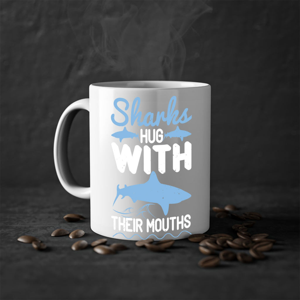 Sharks hug with their mouths Style 22#- Shark-Fish-Mug / Coffee Cup